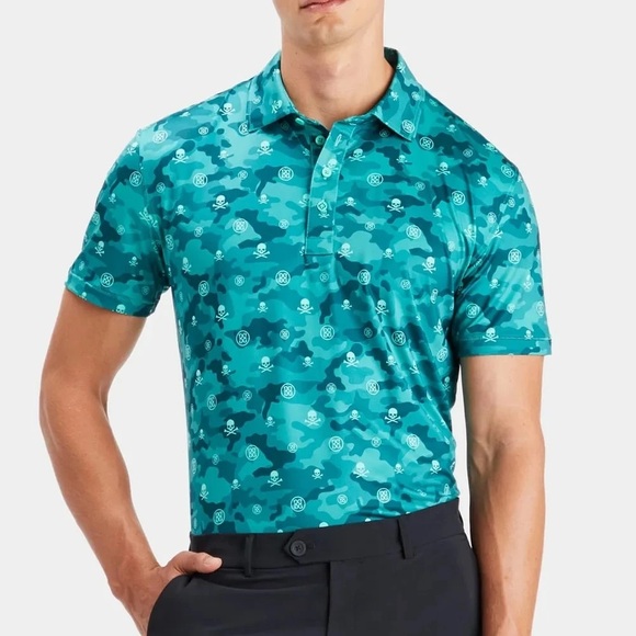 GFORE G/Fore Icon Camo Lotus Polo Shirt - Picture 1 of 6